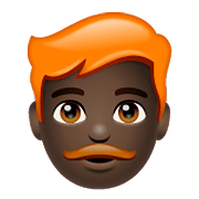 👨🏿‍🦰 Emoji Mann: dunkle Hautfarbe, rotes Haar WhatsApp 2.19.352.