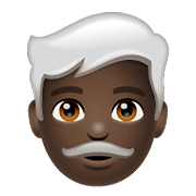 Emoji 👨🏿‍🦳 Uomo: Carnagione Scura E Capelli Bianchi su WhatsApp 2.19.352.