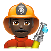 👨🏿‍🚒 Emoji Feuerwehrmann: dunkle Hautfarbe WhatsApp 2.19.352.