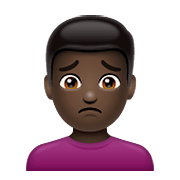 Emoji 🙍🏿‍♂️ Uomo Corrucciato: Carnagione Scura su WhatsApp 2.19.352.