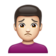 Emoji 🙍🏻‍♂️ Uomo Corrucciato: Carnagione Chiara su WhatsApp 2.19.352.