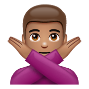 Emoji 🙅🏽‍♂️ Uomo Con Gesto Di Rifiuto: Carnagione Olivastra su WhatsApp 2.19.352.