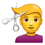 Émoji 💇‍♂️ Homme Qui Se Fait Couper Les Cheveux sur WhatsApp 2.19.352.