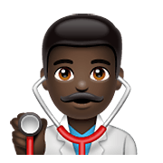 👨🏿‍⚕️ Emoji Homem Profissional Da Saúde: Pele Escura na WhatsApp 2.19.352.