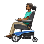 👨🏾‍🦼 Emoji Homem Em Cadeira De Rodas Motorizada: Pele Morena Escura na WhatsApp 2.19.352.