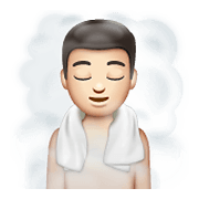 🧖🏻‍♂️ Emoji Homem Na Sauna: Pele Clara na WhatsApp 2.19.352.