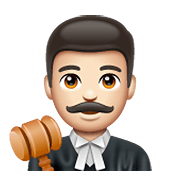 Emoji 👨🏻‍⚖️ Giudice Uomo: Carnagione Chiara su WhatsApp 2.19.352.