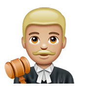 Emoji 👨🏼‍⚖️ Giudice Uomo: Carnagione Abbastanza Chiara su WhatsApp 2.19.352.