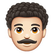 Emoji 👨🏻‍🦱 Uomo: Carnagione Chiara E Capelli Ricci su WhatsApp 2.19.352.