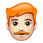 👨🏻‍🦰 Emoji Homem: Pele Clara E Cabelo Vermelho na WhatsApp 2.19.352.