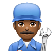 👨🏾‍🔧 Emoji Mechaniker: mitteldunkle Hautfarbe WhatsApp 2.19.352.