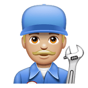 Emoji 👨🏼‍🔧 Meccanico Uomo: Carnagione Abbastanza Chiara su WhatsApp 2.19.352.