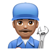 Emoji 👨🏽‍🔧 Meccanico Uomo: Carnagione Olivastra su WhatsApp 2.19.352.