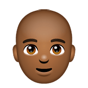 👨🏾‍🦲 Emoji Mann: mitteldunkle Hautfarbe, Glatze WhatsApp 2.19.352.