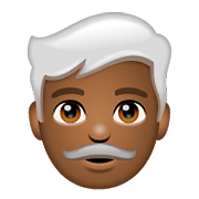 Emoji 👨🏾‍🦳 Uomo: Carnagione Abbastanza Scura E Capelli Bianchi su WhatsApp 2.19.352.