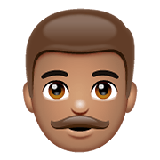 👨🏽 Emoji Mann: mittlere Hautfarbe WhatsApp 2.19.352.