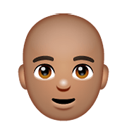 👨🏽‍🦲 Emoji Mann: mittlere Hautfarbe, Glatze WhatsApp 2.19.352.