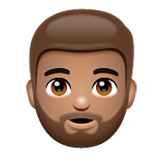 🧔🏽 Emoji Mann: mittlere Hautfarbe, Bart WhatsApp 2.19.352.
