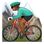 🚵🏾‍♂️ Emoji Homem Fazendo Mountain Bike: Pele Morena Escura na WhatsApp 2.19.352.