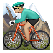 🚵🏼‍♂️ Emoji Homem Fazendo Mountain Bike: Pele Morena Clara na WhatsApp 2.19.352.