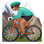 🚵🏽‍♂️ Emoji Homem Fazendo Mountain Bike: Pele Morena na WhatsApp 2.19.352.