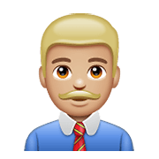 👨🏼‍💼 Emoji Oficinista Hombre: Tono De Piel Claro Medio en WhatsApp 2.19.352.