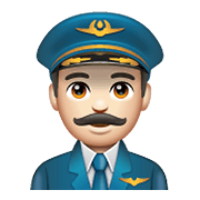 👨🏻‍✈️ Emoji Piloto De Avião Homem: Pele Clara na WhatsApp 2.19.352.