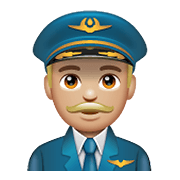 👨🏼‍✈️ Emoji Pilot: mittelhelle Hautfarbe WhatsApp 2.19.352.