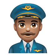 Émoji 👨🏽‍✈️ Pilote Homme : Peau Légèrement Mate sur WhatsApp 2.19.352.