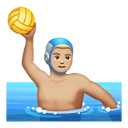 🤽🏼‍♂️ Emoji Hombre Jugando Al Waterpolo: Tono De Piel Claro Medio en WhatsApp 2.19.352.