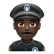 👮🏿‍♂️ Emoji Policial Homem: Pele Escura na WhatsApp 2.19.352.