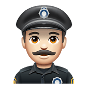 👮🏻‍♂️ Emoji Agente De Policía Hombre: Tono De Piel Claro en WhatsApp 2.19.352.