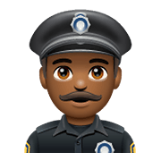 👮🏾‍♂️ Emoji Policial Homem: Pele Morena Escura na WhatsApp 2.19.352.