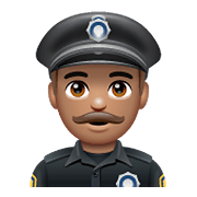 Émoji 👮🏽‍♂️ Policier : Peau Légèrement Mate sur WhatsApp 2.19.352.