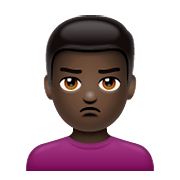 🙎🏿‍♂️ Emoji schmollender Mann: dunkle Hautfarbe WhatsApp 2.19.352.