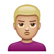 Emoji 🙎🏼‍♂️ Uomo Imbronciato: Carnagione Abbastanza Chiara su WhatsApp 2.19.352.