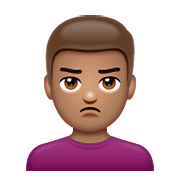 Emoji 🙎🏽‍♂️ Uomo Imbronciato: Carnagione Olivastra su WhatsApp 2.19.352.