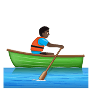 Emoji 🚣🏿‍♂️ Uomo In Barca A Remi: Carnagione Scura su WhatsApp 2.19.352.