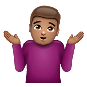 🤷🏽‍♂️ Emoji Homem Dando De Ombros: Pele Morena na WhatsApp 2.19.352.