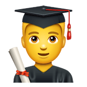Emoji 👨‍🎓 Studente su WhatsApp 2.19.352.