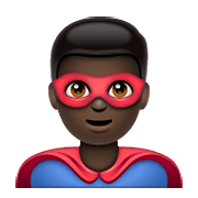 Émoji 🦸🏿‍♂️ Super-héros Homme : Peau Foncée sur WhatsApp 2.19.352.
