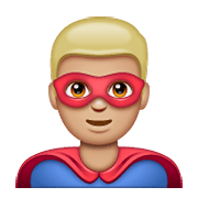 Émoji 🦸🏼‍♂️ Super-héros Homme : Peau Moyennement Claire sur WhatsApp 2.19.352.