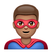 Émoji 🦸🏽‍♂️ Super-héros Homme : Peau Légèrement Mate sur WhatsApp 2.19.352.