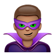 Emoji 🦹🏽‍♂️ Supercattivo Uomo: Carnagione Olivastra su WhatsApp 2.19.352.