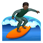 Emoji 🏄🏿‍♂️ Surfista Uomo: Carnagione Scura su WhatsApp 2.19.352.