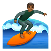 🏄🏾‍♂️ Emoji Homem Surfista: Pele Morena Escura na WhatsApp 2.19.352.