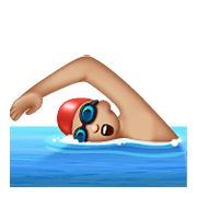 Emoji 🏊🏼‍♂️ Nuotatore: Carnagione Abbastanza Chiara su WhatsApp 2.19.352.