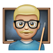 Emoji 👨🏼‍🏫 Professore: Carnagione Abbastanza Chiara su WhatsApp 2.19.352.
