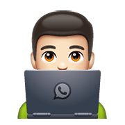 Emoji 👨🏻‍💻 Tecnologo: Carnagione Chiara su WhatsApp 2.19.352.