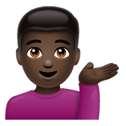 Emoji 💁🏿‍♂️ Uomo Con Suggerimento: Carnagione Scura su WhatsApp 2.19.352.